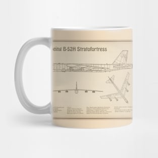 Boeing B-52 Stratofortress - Airplane Blueprint - SD Mug